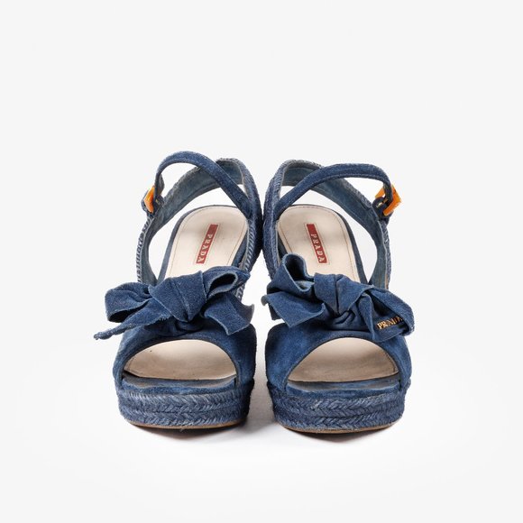 Prada Sport Bow Wedge Sandals - Picture 2 of 10